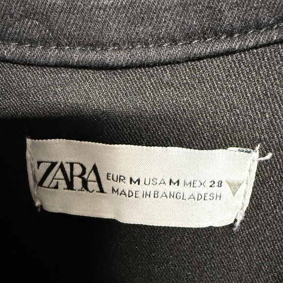 New Zara Black Denim Zipper Moto Fitted Jumpsuit Small Medium 8197/247 - Picture 4 of 4